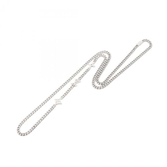 LOUIS VUITTON Silver Monogram Necklace